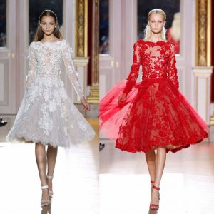 Red-Lace-Wedding-Dresses-2015-sexy-short-Bridal-Gown-Wedding-Dress-With-princess-White-Lace-vestidos